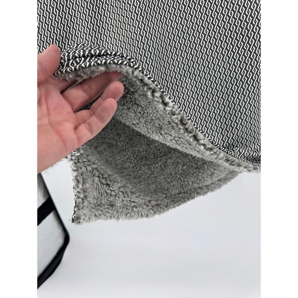 USA Palm Quarter Zip Sherpa Jacket Large Pullover Geometric Print Reversible - Picture 9 of 13